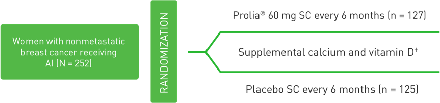 Women with nonmetastatic breast cancer receiving AI (N = 252)